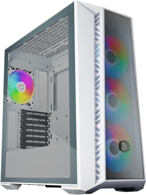 Cooler Master CM MasterBox 520 Beyaz Tempered Glass ARGB 4x120mm Fanlı, Mesh Ön Panel Pencereli MidTower Kasa