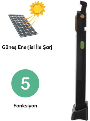 Buffer 5 Fonksiyonlu Güneş Enerjisi Ile Şarj Olabilen 48 Ledli Işıldak,aydınlatma