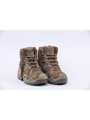 Warboots KHK-2049 Nubuk Deri Waterproof Astar Arazi ve Askeri Bot Çöl Rengi Bej Yarım Boy