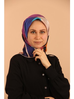 Sima Eşarp Mor Levidor Twill Ipek Eşarp 04