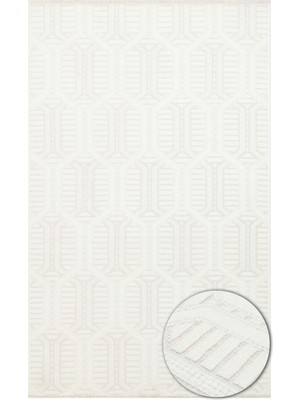 Eko Halı Ada Kilim Ada 03 Cream Yumuşak Dokulu Kolay Kullanımlı Yıkanabilir Kaymaz Kilim