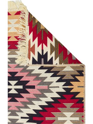 Eko Halı Arya Kilim AR33 Red Çift Taraflı Etnik Desenli Dokuma Kilim