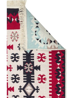 Eko Halı Arya Kilim Ar 32 Red Çift Taraflı Etnik Desenli Dokuma Kilim