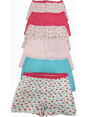 Öztaş 4726 Kız Baskılı Şort Külot 6'lı Karışık Renk Paket