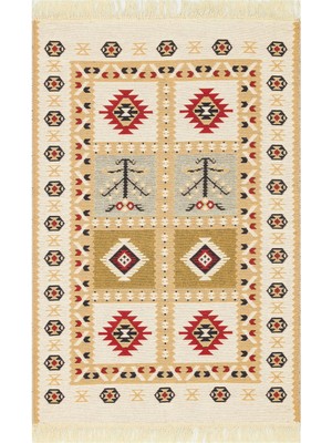 Eko Halı Arya Kilim Ar 28 Red Çift Taraflı Etnik Desenli Dokuma Kilim