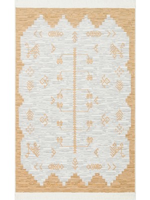 Eko Halı Arya Ar 23 Yellow Çift Taraflı Modern Desenli Dokuma Kilim