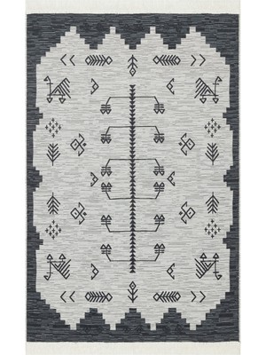 Eko Halı Arya AR23 Grey Çift Taraflı Modern Desenli Dokuma Kilim