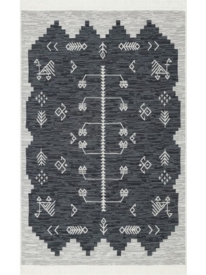 Eko Halı Arya AR23 Grey Çift Taraflı Modern Desenli Dokuma Kilim