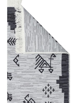 Eko Halı Arya AR23 Grey Çift Taraflı Modern Desenli Dokuma Kilim