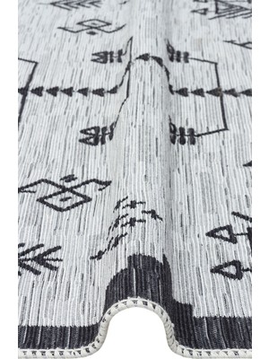 Eko Halı Arya AR23 Grey Çift Taraflı Modern Desenli Dokuma Kilim