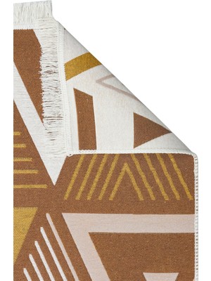 Eko Halı Arya Ar 18 Beıge Yellow Çift Taraflı Modern Desenli Dokuma Kilim