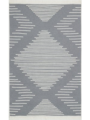 Eko Halı Arya Kilim Ar 15 Grey Çift Taraflı Modern Desenli Dokuma Kilim