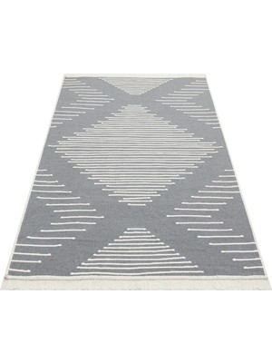 Eko Halı Arya Kilim Ar 15 Grey Çift Taraflı Modern Desenli Dokuma Kilim