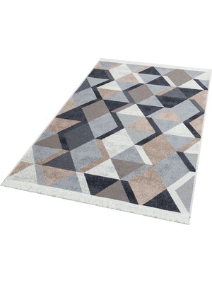 Eko Halı Arya Kilim Ar 10 Beıge Black Çift Taraflı Modern Desenli Dokuma Kilim