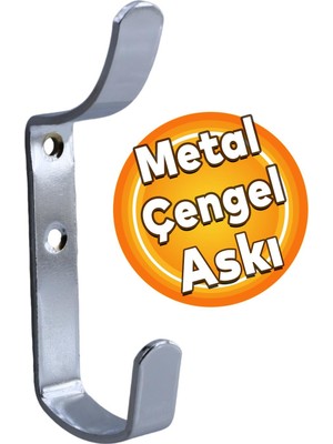 Badem10 Çengel Metal Portmanto Vestiyer Duvar Dolap Elbise Askısı Krom Mobilya Kapı Askılığı Aparatı