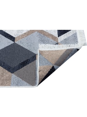 Eko Halı Arya Kilim Ar 10 Beıge Black Çift Taraflı Modern Desenli Dokuma Kilim