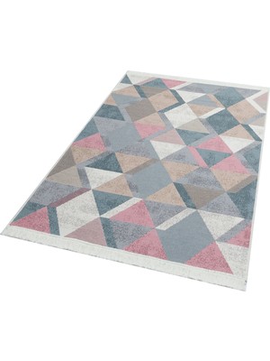 Eko Halı Arya Kilim Ar 10 Blue Pınk Çift Taraflı Modern Desenli Dokuma Kilim