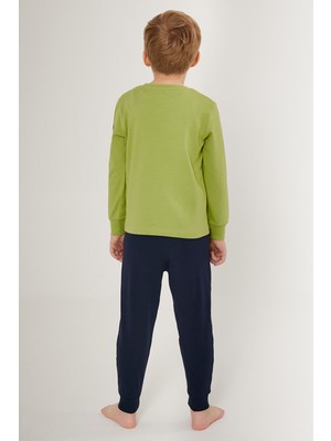 U.S. Polo Assn. Multicolored Yeşil Erkek Çocuk Uzun Kol Pijama Takım