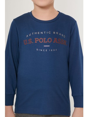 U.S. Polo Assn. Shine 1890 Koyu Mavi Erkek Çocuk Uzun Kol Pijama Takım