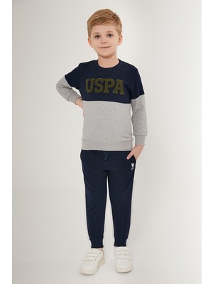 U.S. Polo Assn. Shiny Gri Lacivert Erkek Çocuk Eşofman Takımı