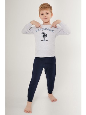 U.S. Polo Assn. Nice Beyaz Erkek Çocuk Uzun Kol Pijama Takım