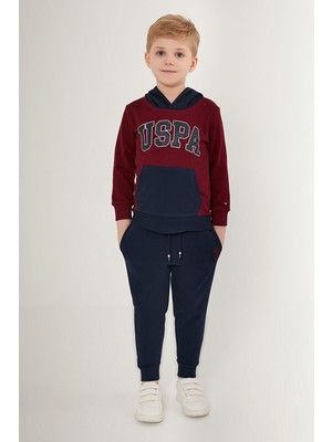 U.S. Polo Assn. Pocket Suit Bordo Erkek Çocuk Eşofman Takımı