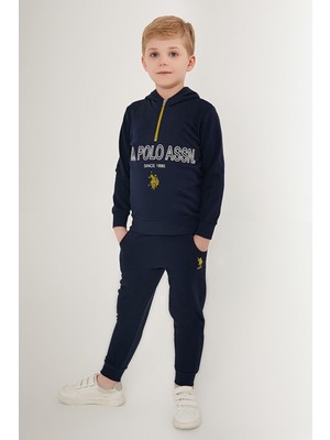 U.S. Polo Assn. Stripes On Lacivert Erkek Çocuk Eşofman Takımı