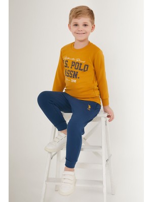U.S. Polo Assn. Elegant Koyu Sarı Erkek Çocuk Eşofman Takımı