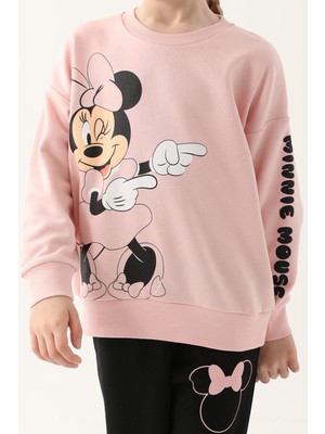 Minnie Mouse Pudra Kız Çocuk Eşofman Takımı