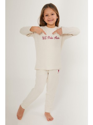 U.S. Polo Assn. Shine Beyaz Kız Çocuk Eşofman Takımı