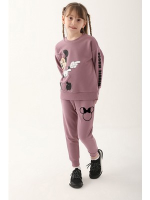 Minnie Mouse D4811-3 Kız Çocuk Eşofman Takımı Koyu Leylak
