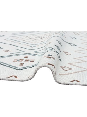 Eko Halı Arya Ar 05 Beıge Blue Çift Taraflı Modern Desenli Dokuma Kilim