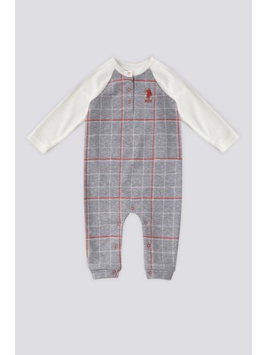 U.S. Polo Assn. Gri Melanj Ekose Desen Bebek Tulum