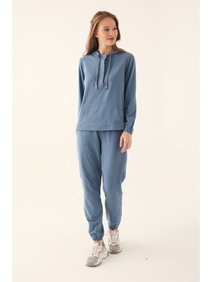 Pierre Cardin Indigo Kadın Uzun Kol Pijama Takım