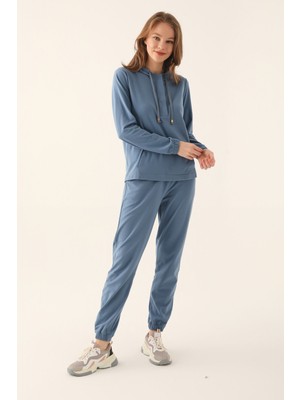 Pierre Cardin Indigo Kadın Uzun Kol Pijama Takım