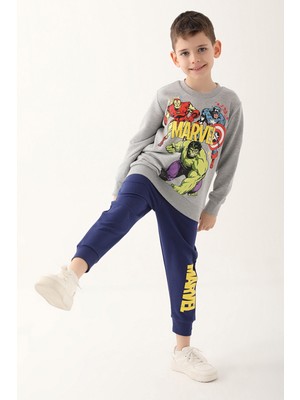 Avangers Gri Melanj Erkek Çocuk Eşofman Takımı