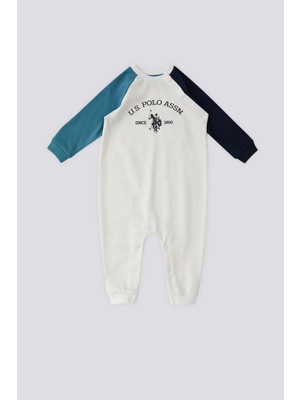 U.S. Polo Assn. Krem Garnili Kol Detay Bebek Tulum