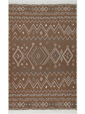 Eko Halı Arya Ar 05 Beıge Blue Çift Taraflı Modern Desenli Dokuma Kilim