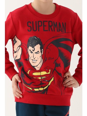 Superman Kırmızı Erkek Çocuk Eşofman Takımı