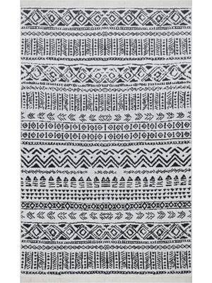 Eko Halı Arya Kilim Ar 03 Black Çift Taraflı  Modern Desenli Dokuma Kilim