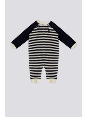 U.S. Polo Assn. Ekru Renkli Kız Çocuk Bebek Tulum Çıtçıt Yaka ile Şık ve Fonksiyonel Tasarım