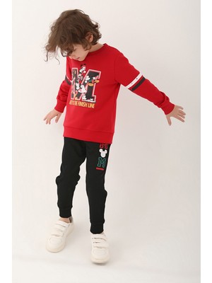 Mickey Mouse D4820-3 Erkek Çocuk Eşofman Takımı Kırmızı