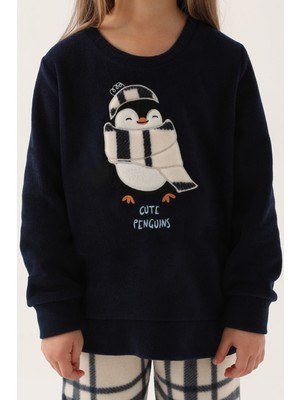 Arnetta Little Penguin Lacivert Kız Çocuk Uzun Kol Pijama Takım