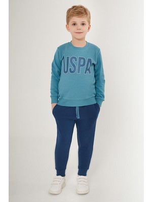 U.S. Polo Assn. Strip Mavi Erkek Çocuk Eşofman Takımı