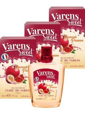 Ulric de Varens Varens Sweet Kadın Parfüm 3'lü Set (3X50 ml Edp) Meyvemsi Koku 150 ml Zarif Hediye