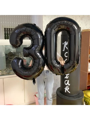 Gogopak 2 Rakamı 40 Inç Siyah Folyo Balon 100 cm