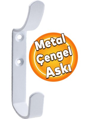 Badem10 Çengel Metal Portmanto Vestiyer Duvar Dolap Elbise Askısı Beyaz Mobilya Kapı Askılığı Aparatı