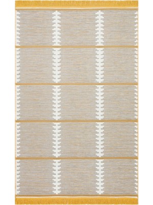 Eko Halı Arya Craft Kilim Arc 01 Whıte Yellow Hav ve Toz Vermez Yıkanabilir Modern Desenli Dokuma Kilim