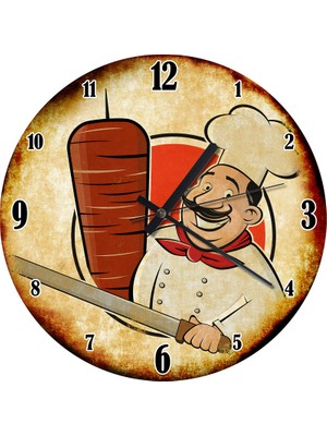 Karizma Tablo Döner ve Dönerci Ahşap Duvar Saati