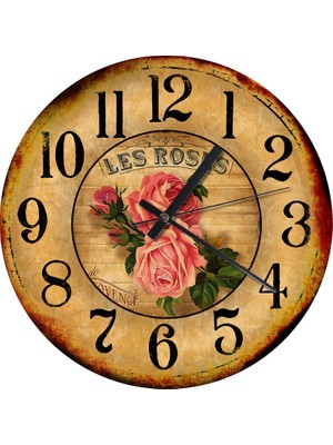 Karizma Tablo Salon Pembe Gül Şekilli Duvar Saati